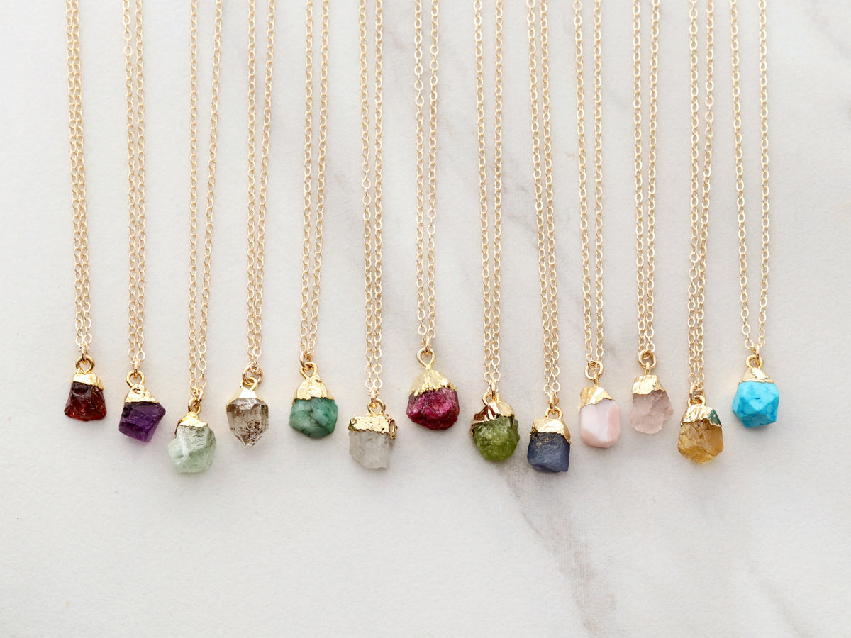 Gemstone Drop Necklace Tom Design Shop