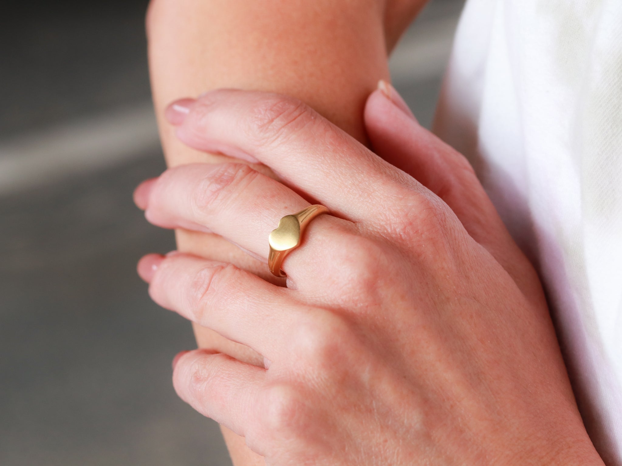 sv mini heart signet ring | frank and easy - アクセサリー