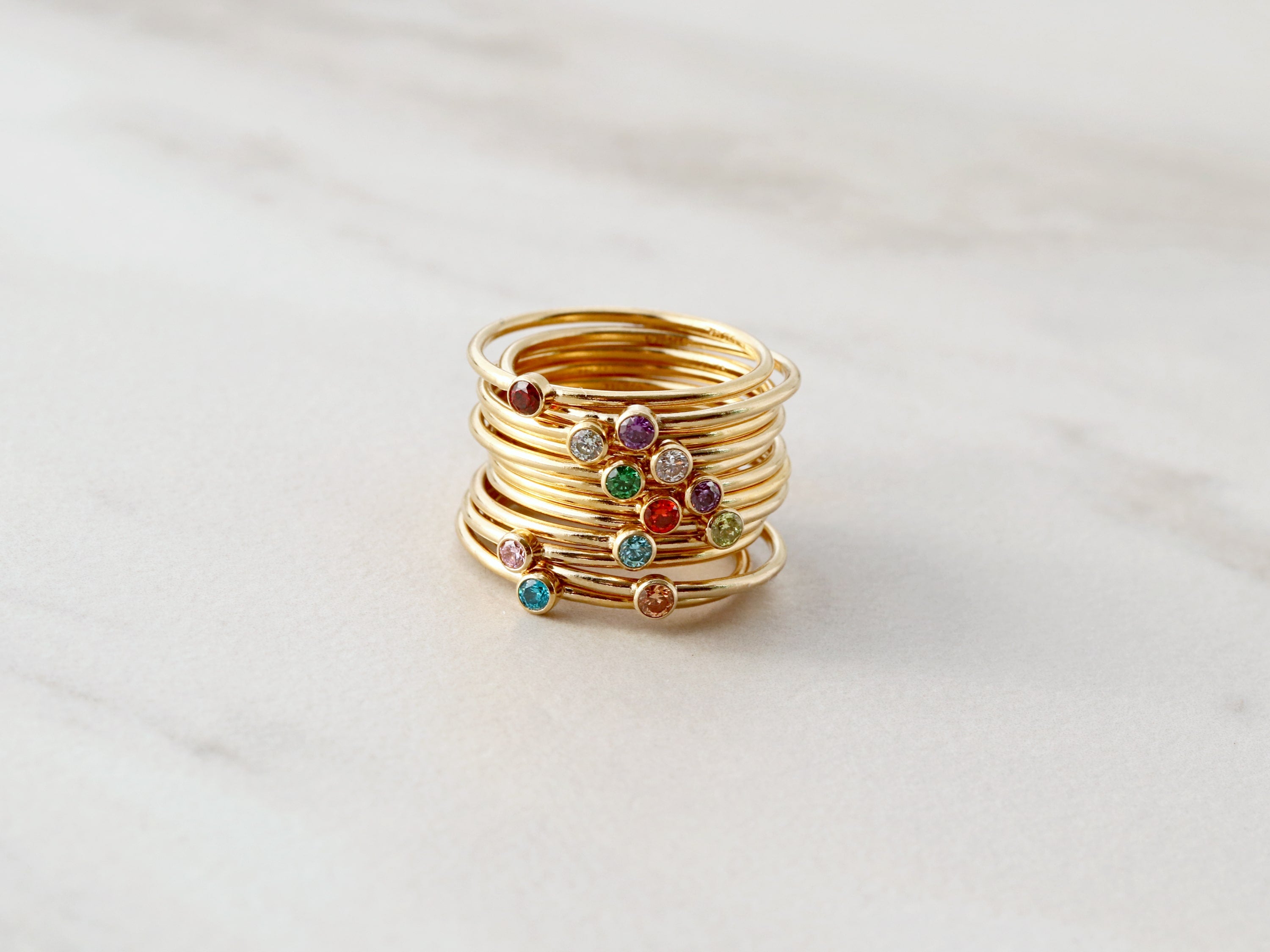 Buy Stacking His & Her Ring Birthstone Valentines Day Gift for Mom Ring 2  Stone Stackable Gemstone Rings Birthstones Family Couple Ring MNB Online in  India - Etsy