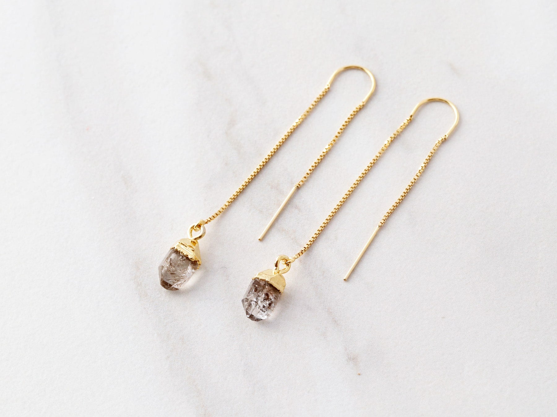 Gold Threader Gemstone Earrings