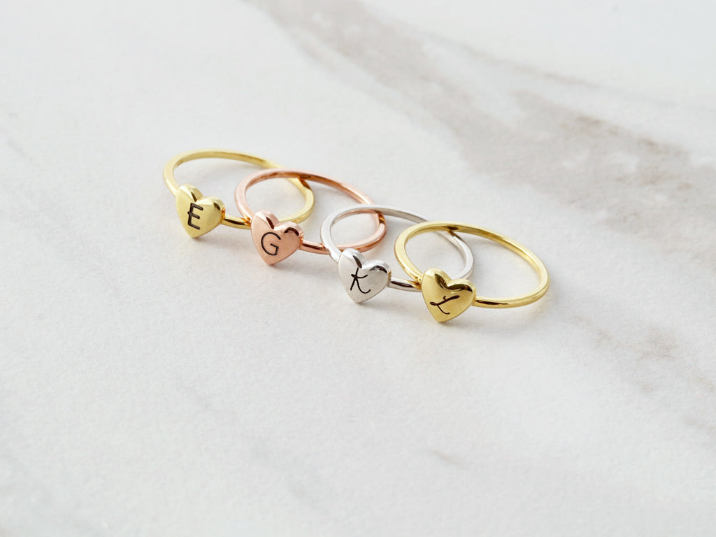 Heart ring in gold, silver, and rose gold from Tom Design Shop.