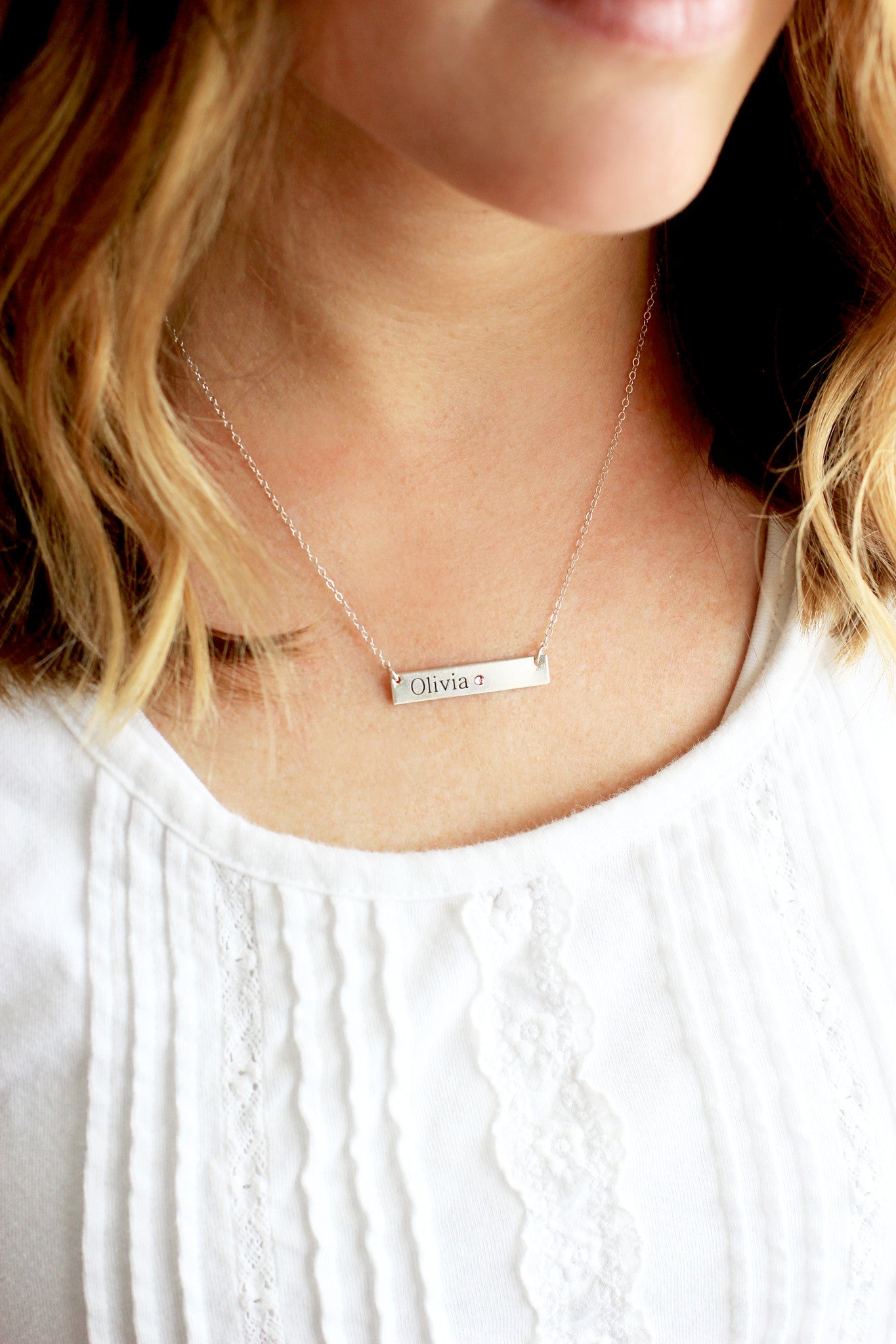 Inlay Birthstone Bar Necklace – Ring Concierge