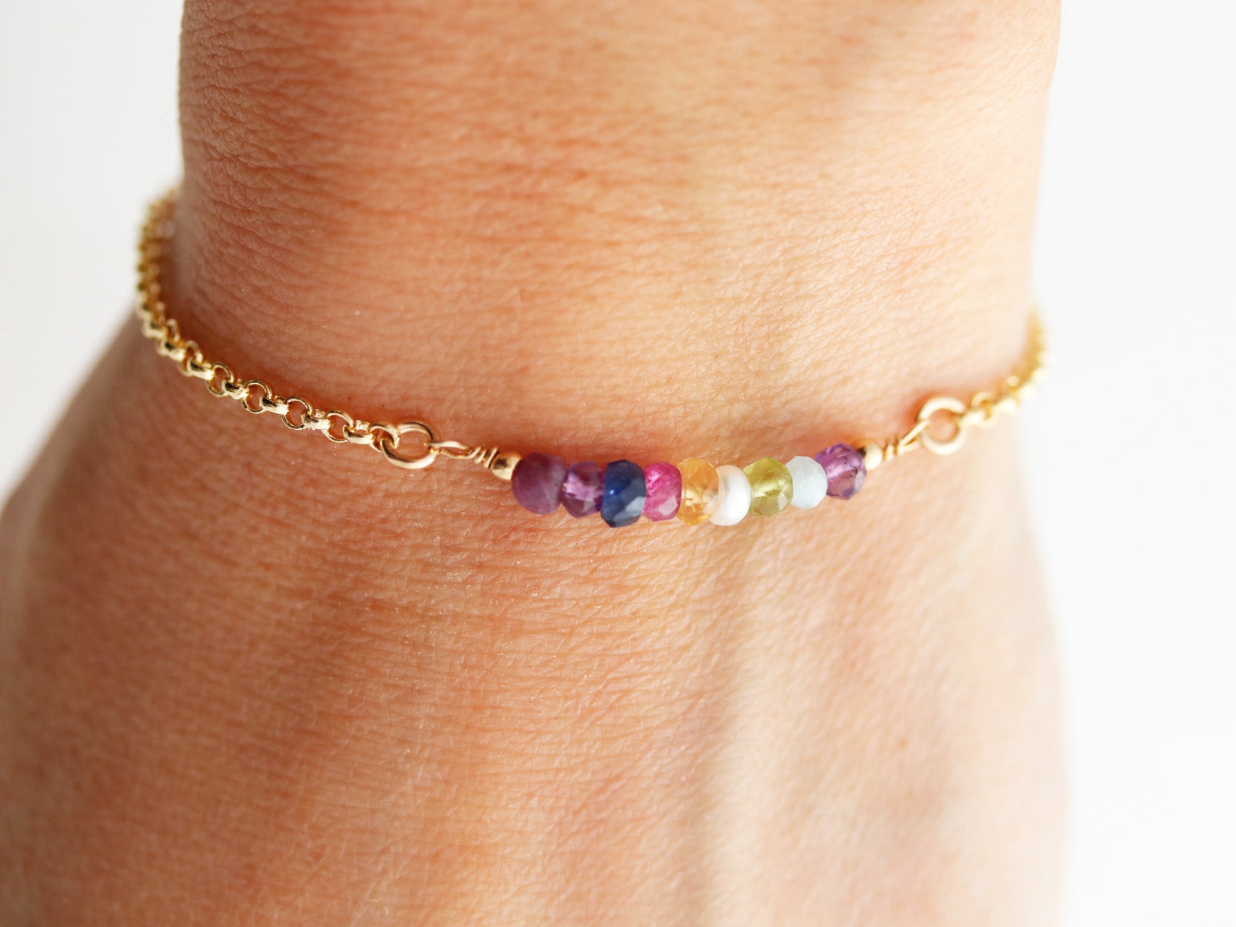 Gemstone Birthstone Bracelet Build Your Own - Main Image