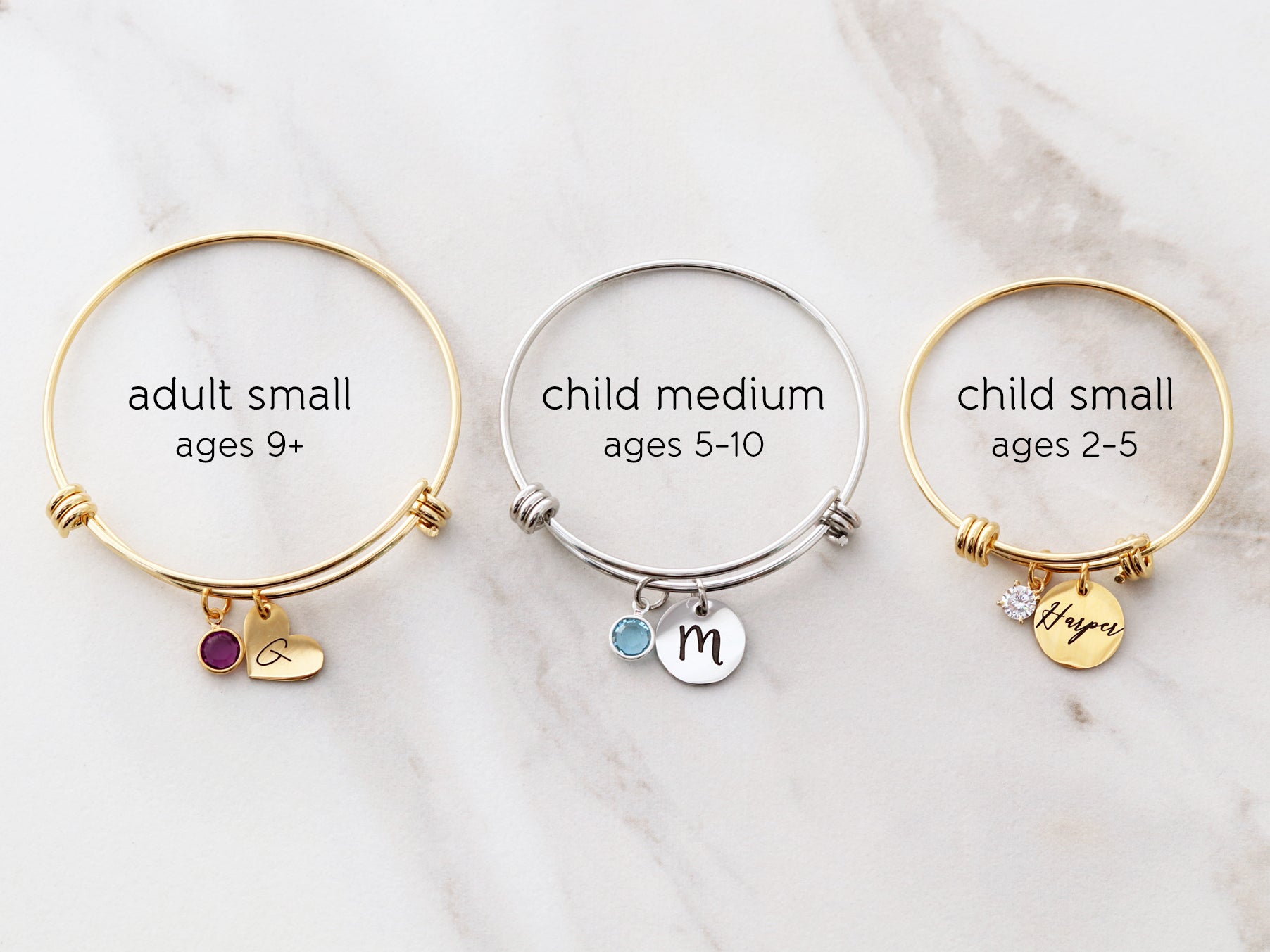 Child's Gold Monogram Bracelet