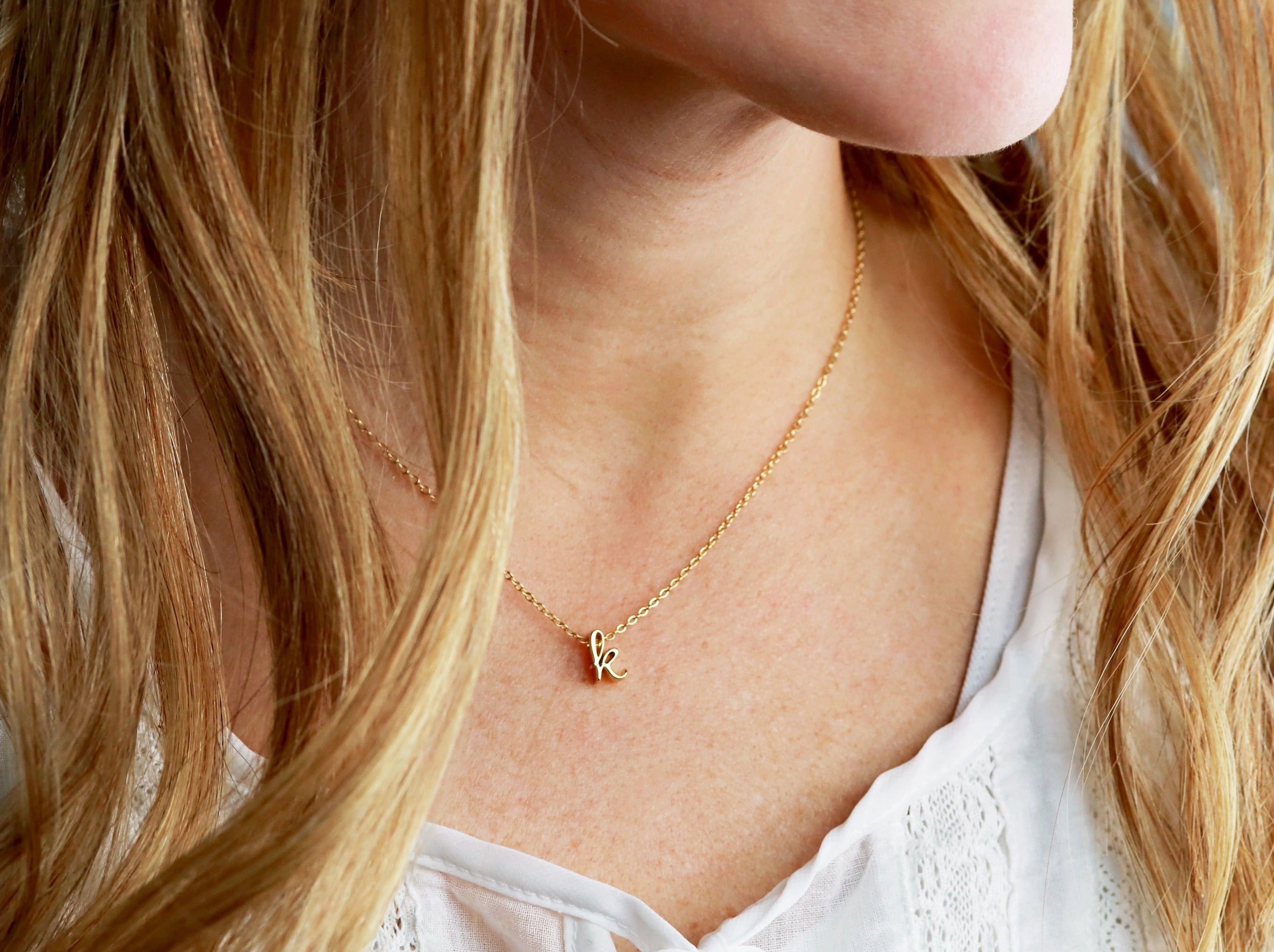 Cursive Initial Necklace Tom Design Shop