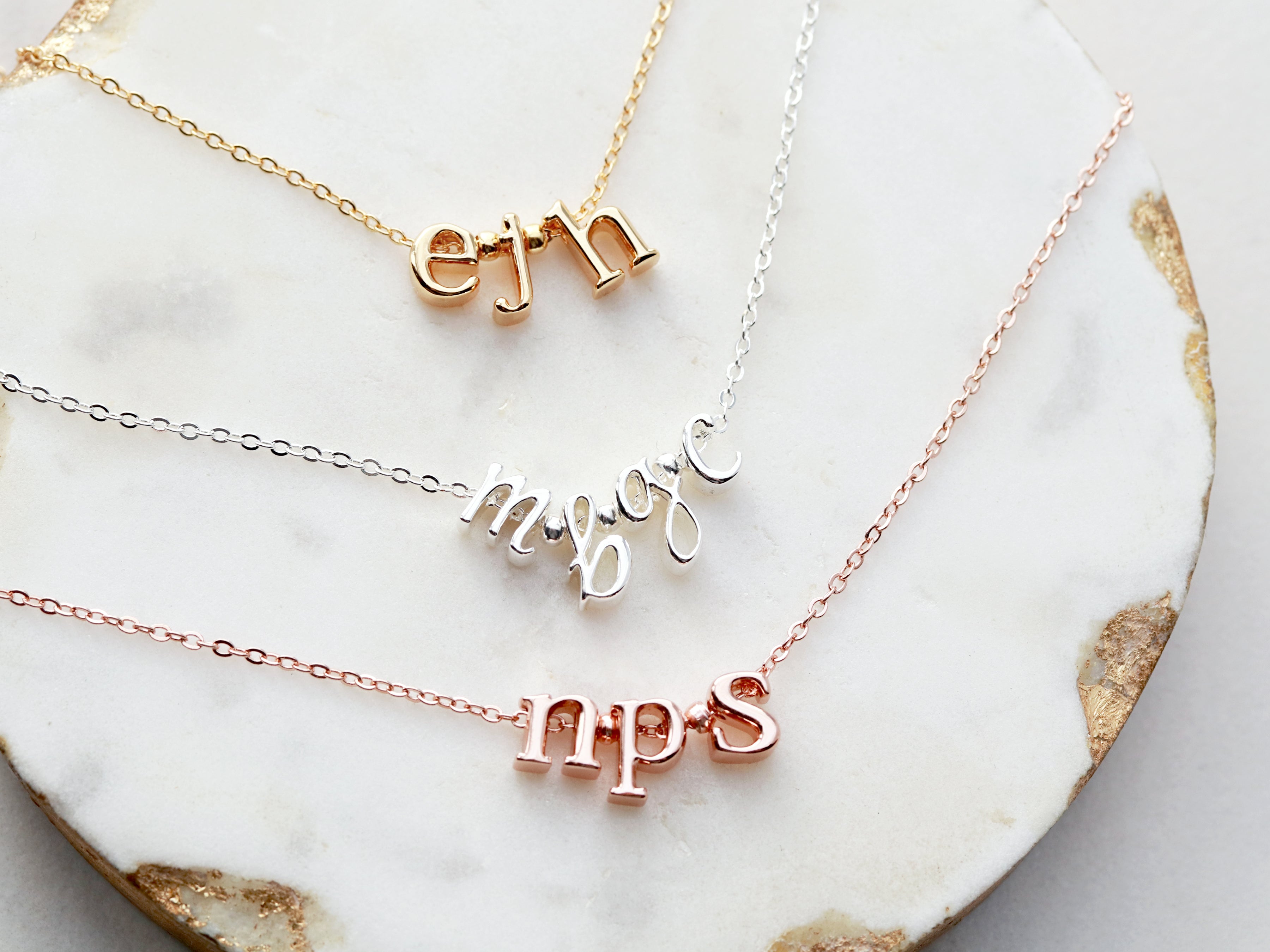 Build Your Own Initial Necklace 3 Charms