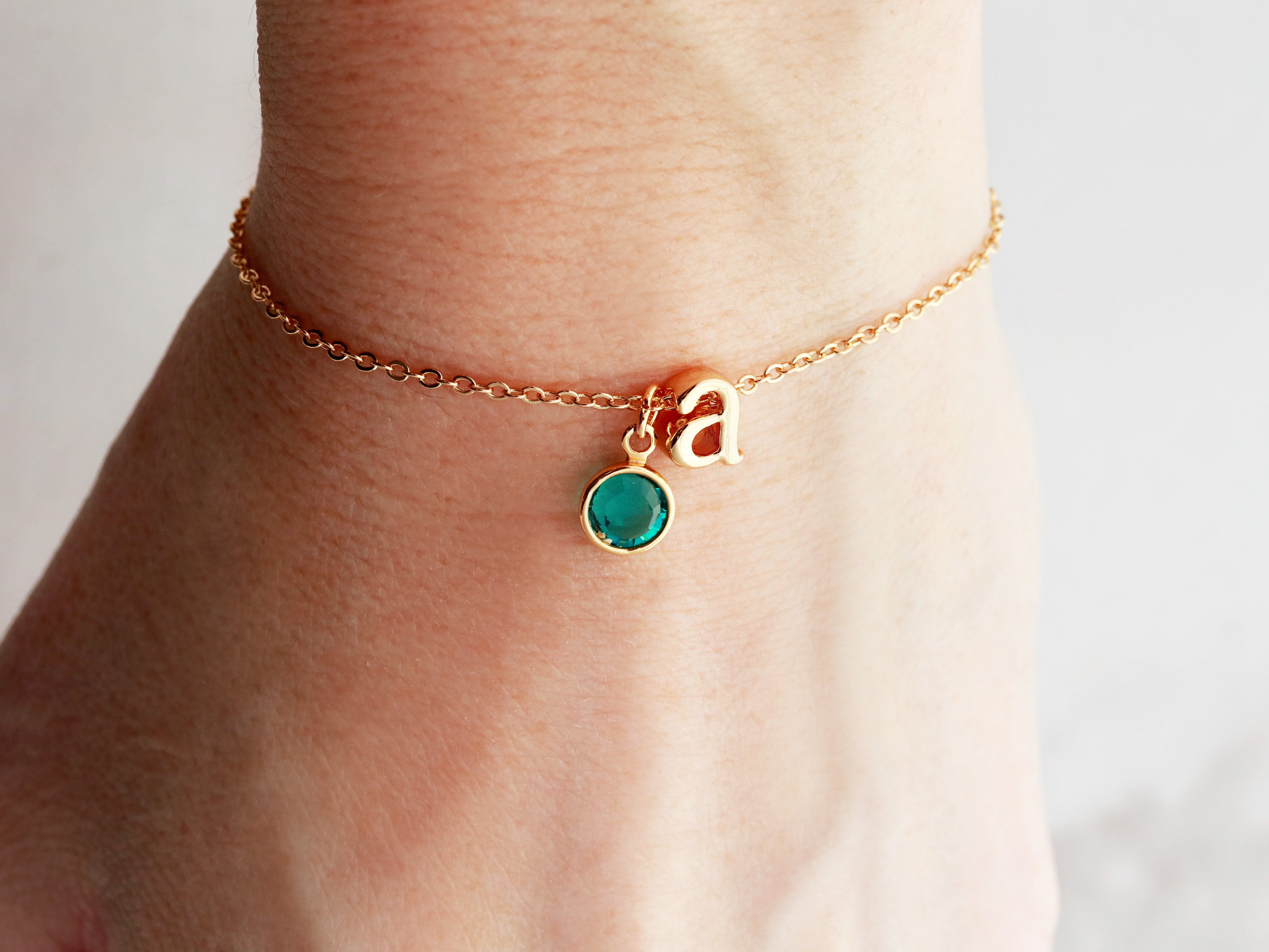 Birthstone & Monogram Initial Bling Chicks bracelet