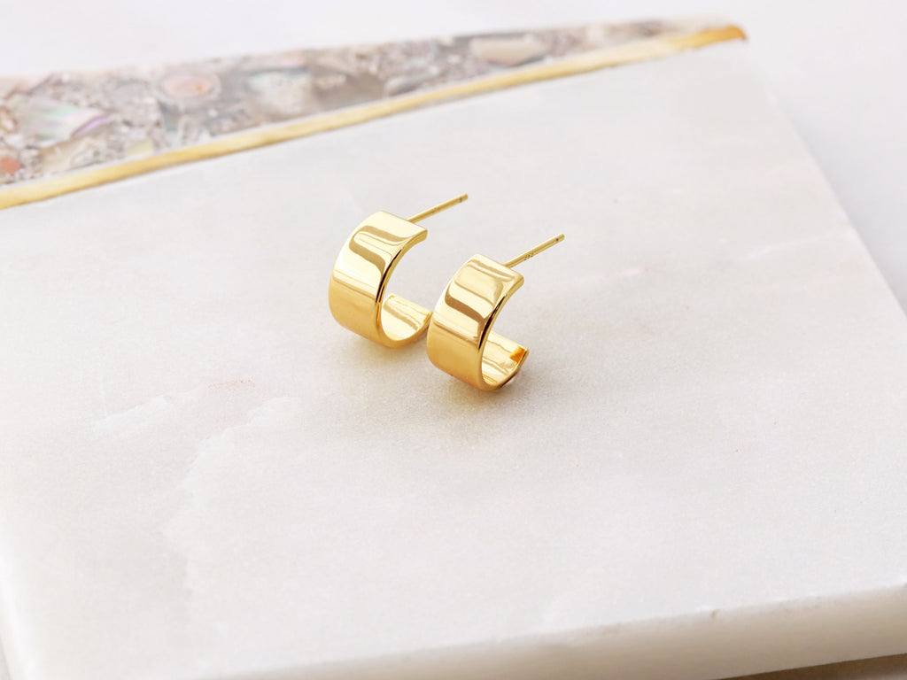 Gold Thick Hoop Earrings from Tom Design Shop.