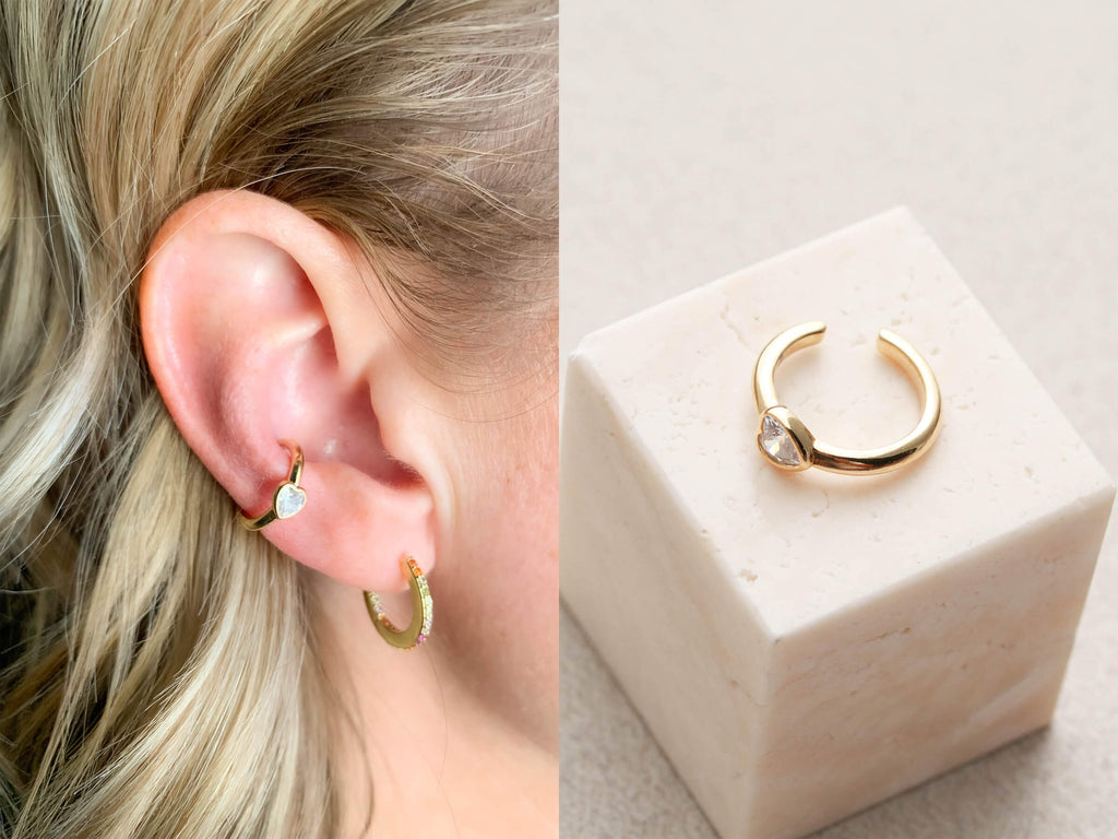 Heart earring cuff from Tom Design.