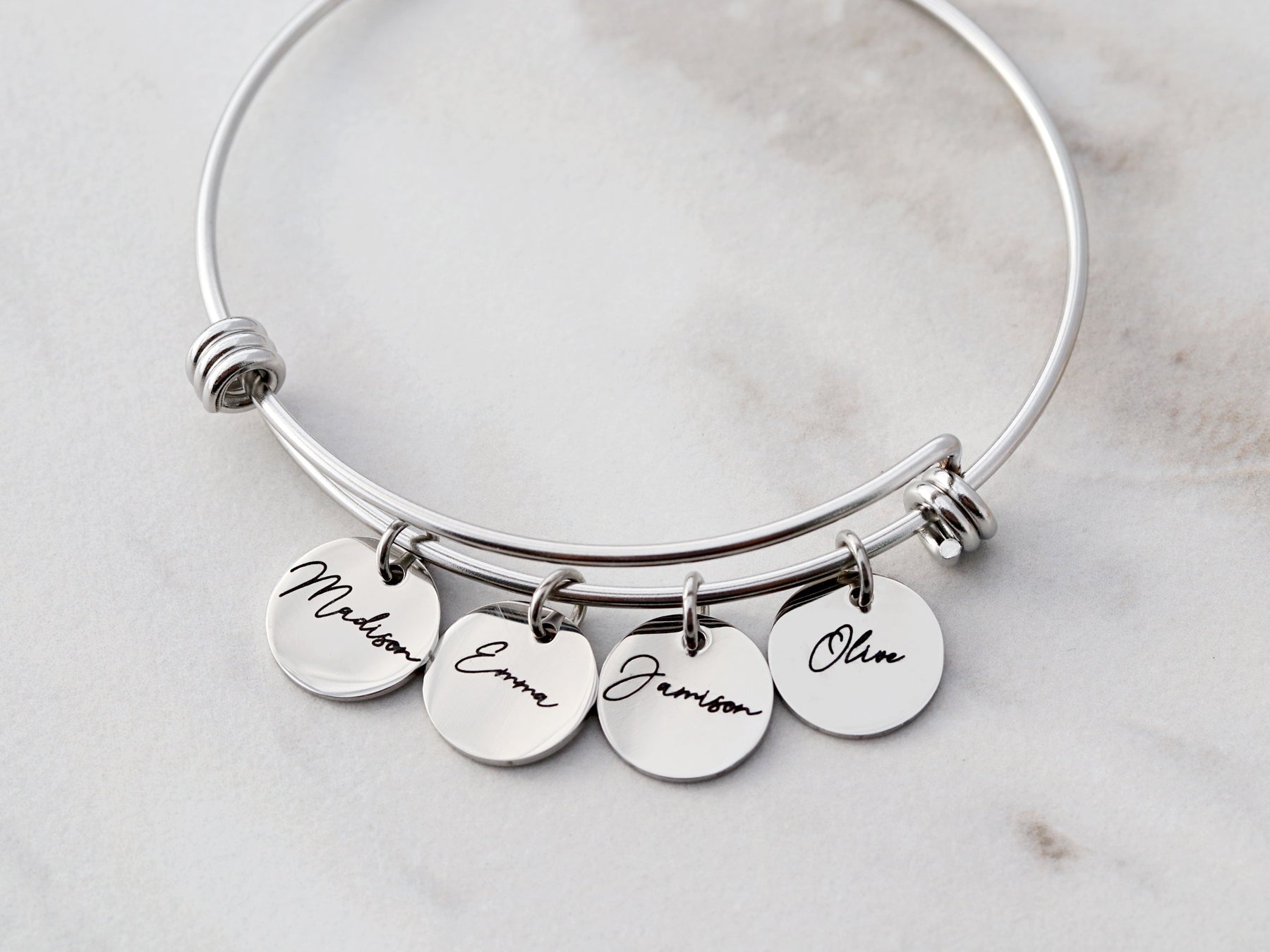 Personalized Bangle Charm Bracelet