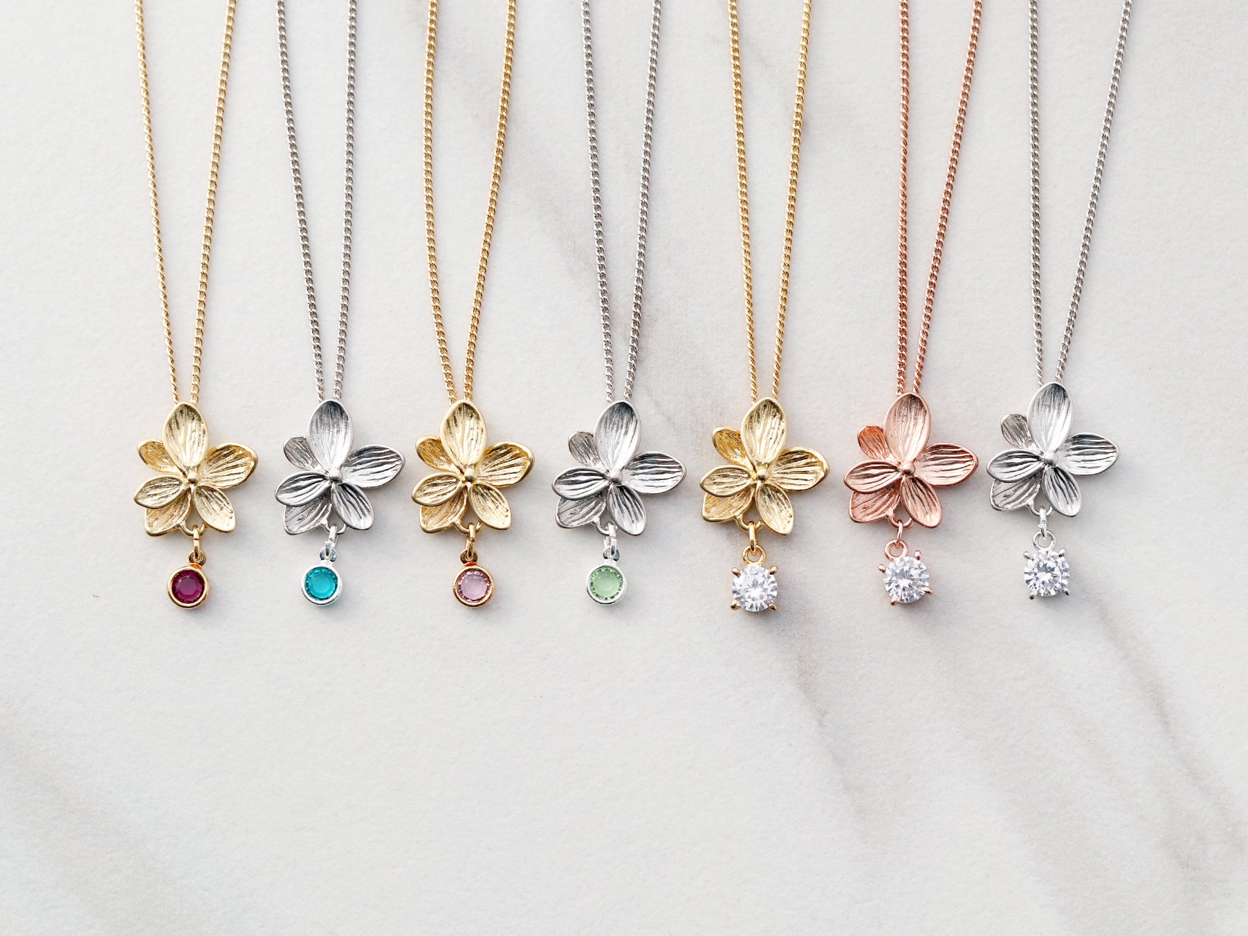 Children's Flower + Birthstone Necklace – Tom Design Shop