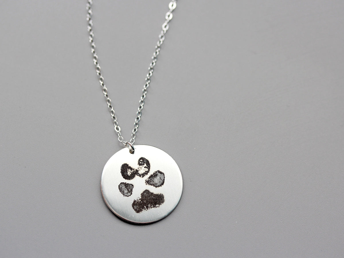 Sterling Silver Heart With Paw Print Pendant | Pascoes