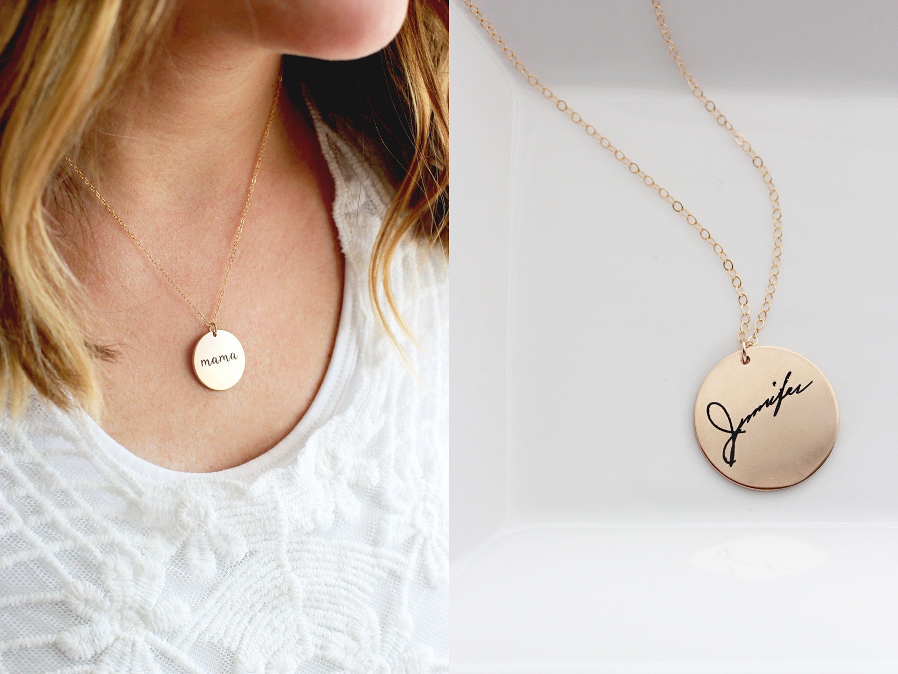 Round Handwriting Necklace – Jak Figler Designs