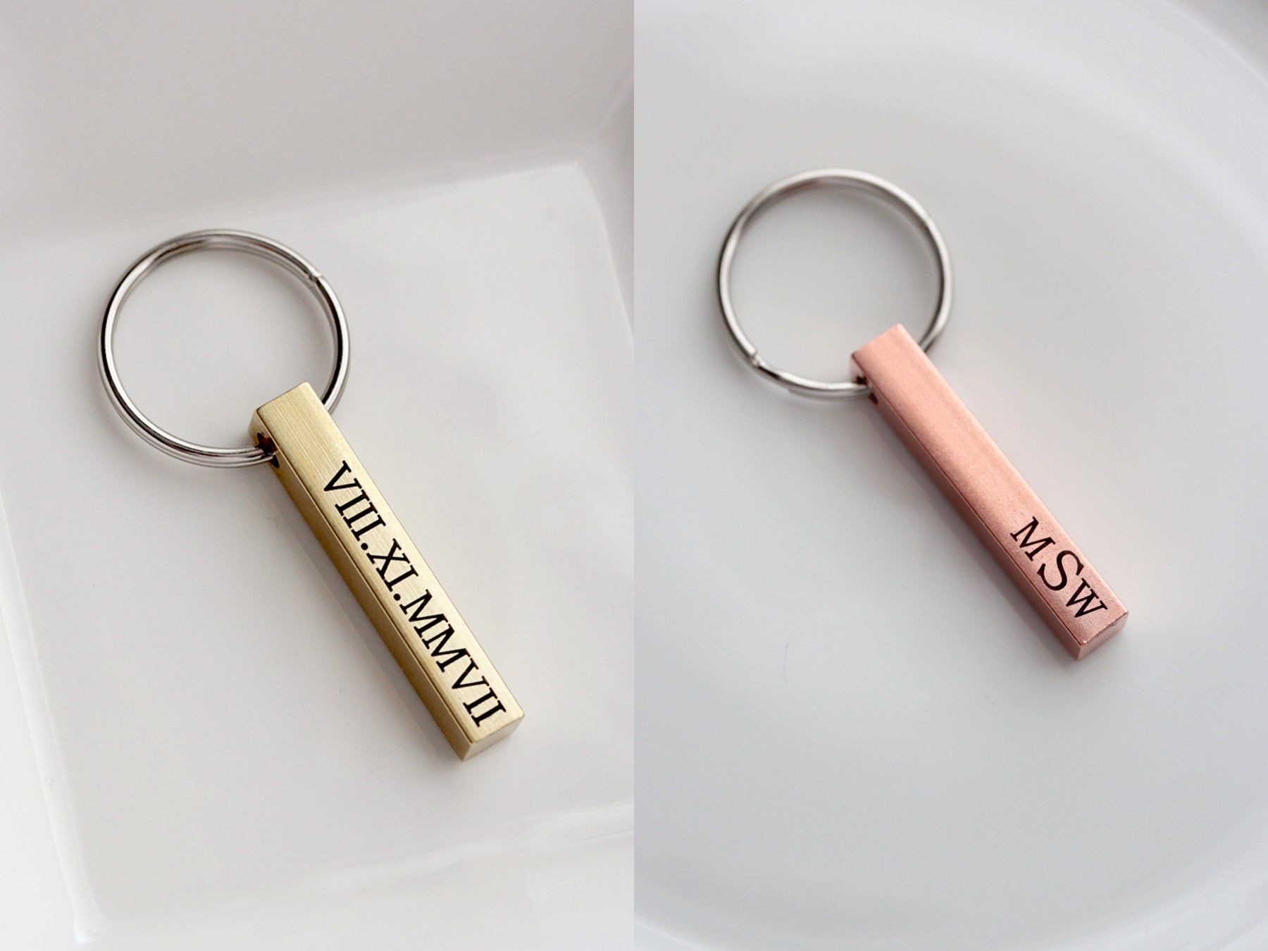 Simple 23 Karat Gold Round Engravable Keychain