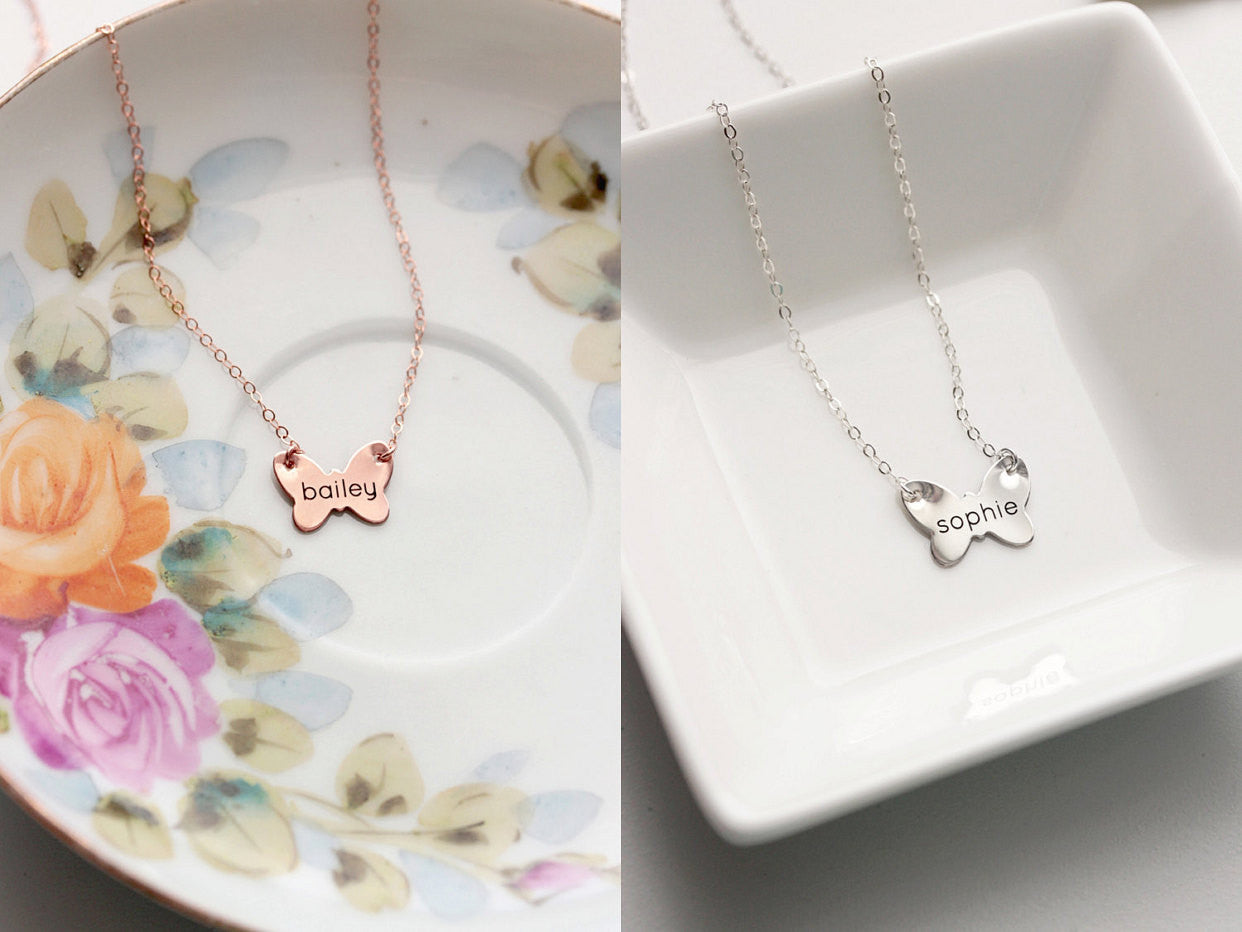 Butterfly Necklace Personalized Gift, Custom Name Necklace Silver,  Christmas Gifts for Women Secret Message Engraved Locket Necklace for Mom -  Etsy