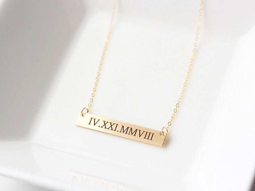 Engraved Date Necklace Tom Design Shop
