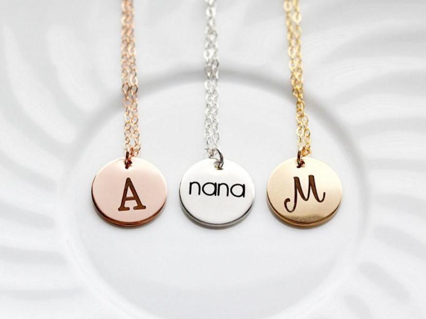 Silver Disc Necklace Personalised with Engraving by Silvery