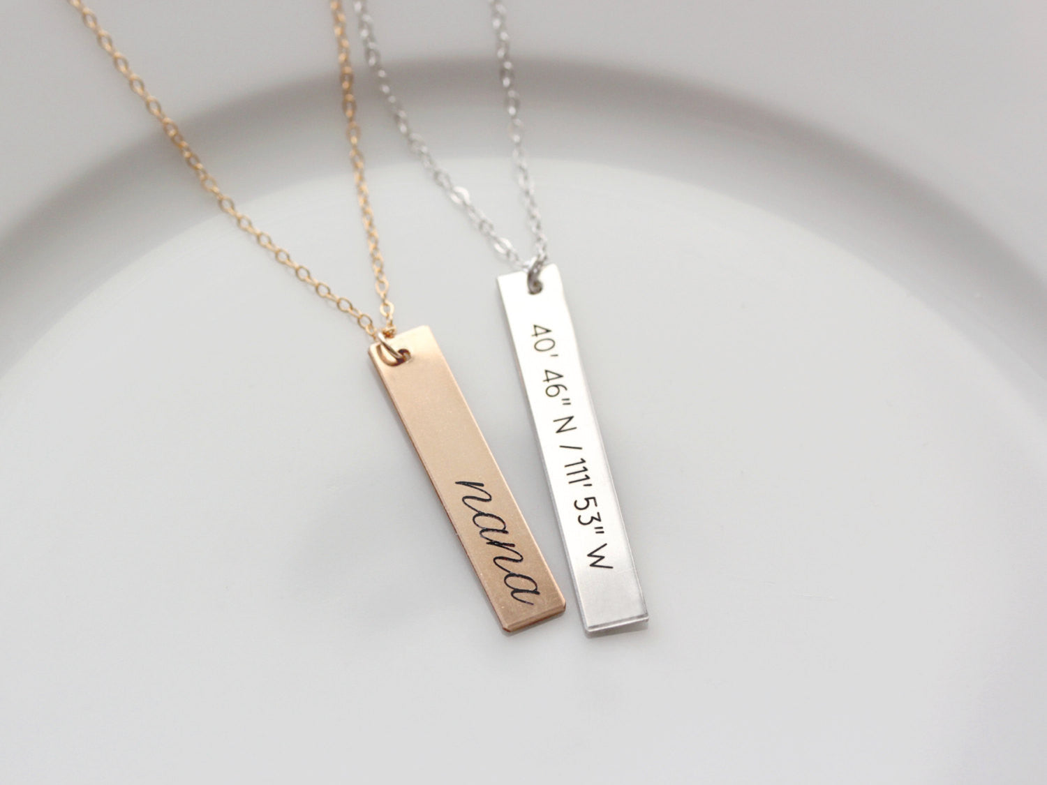 Amazon.com: Men's Vertical ID Name Bar Necklace | Custom Personalized  Engraved Pendant | Meaningful and Stylish | 16K Gold/Silver/Rose Gold  Plated | Gift for Men : Handmade Products