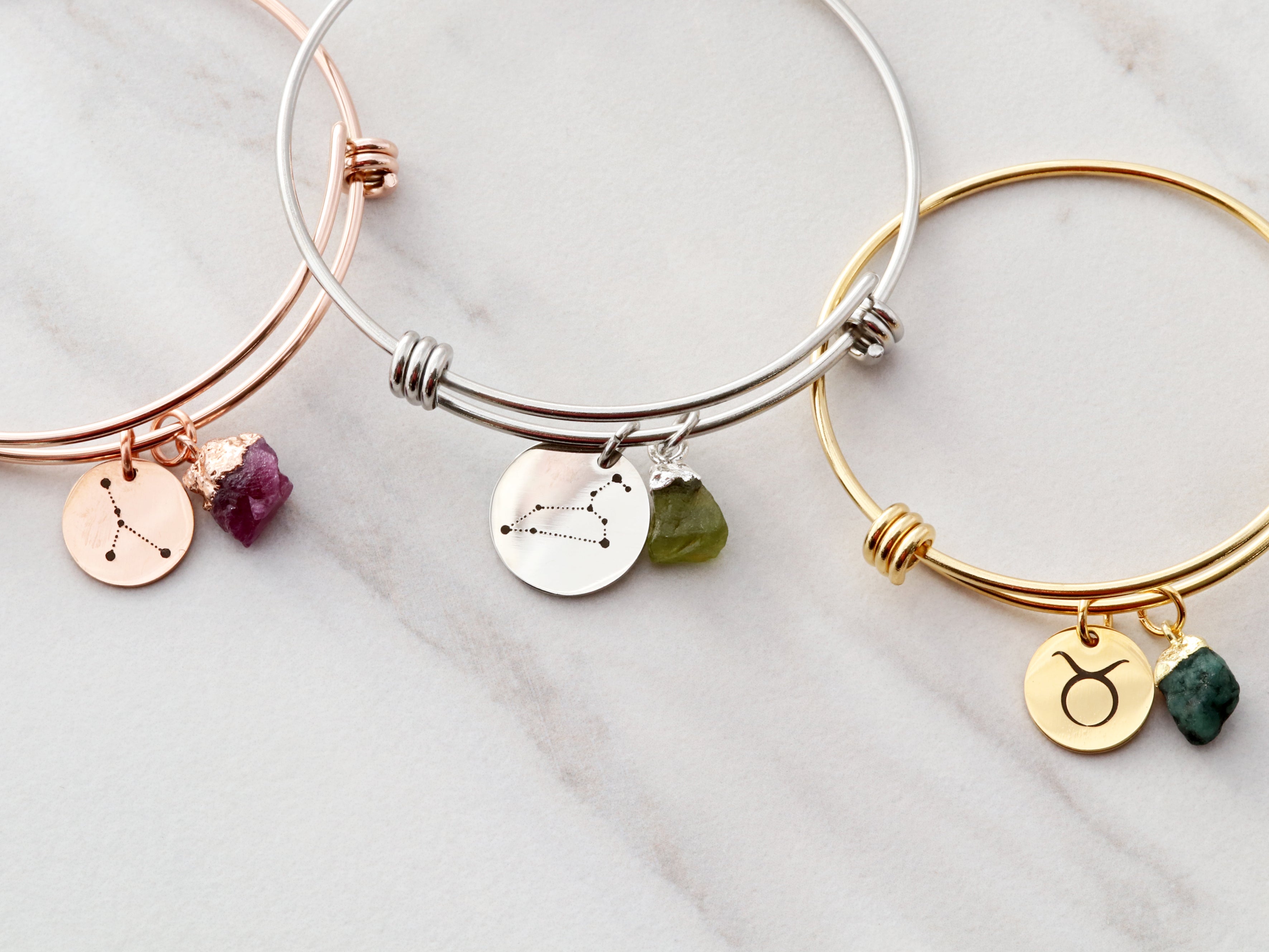 Cancer Zodiac Bracelet Set Of 3 - Silver